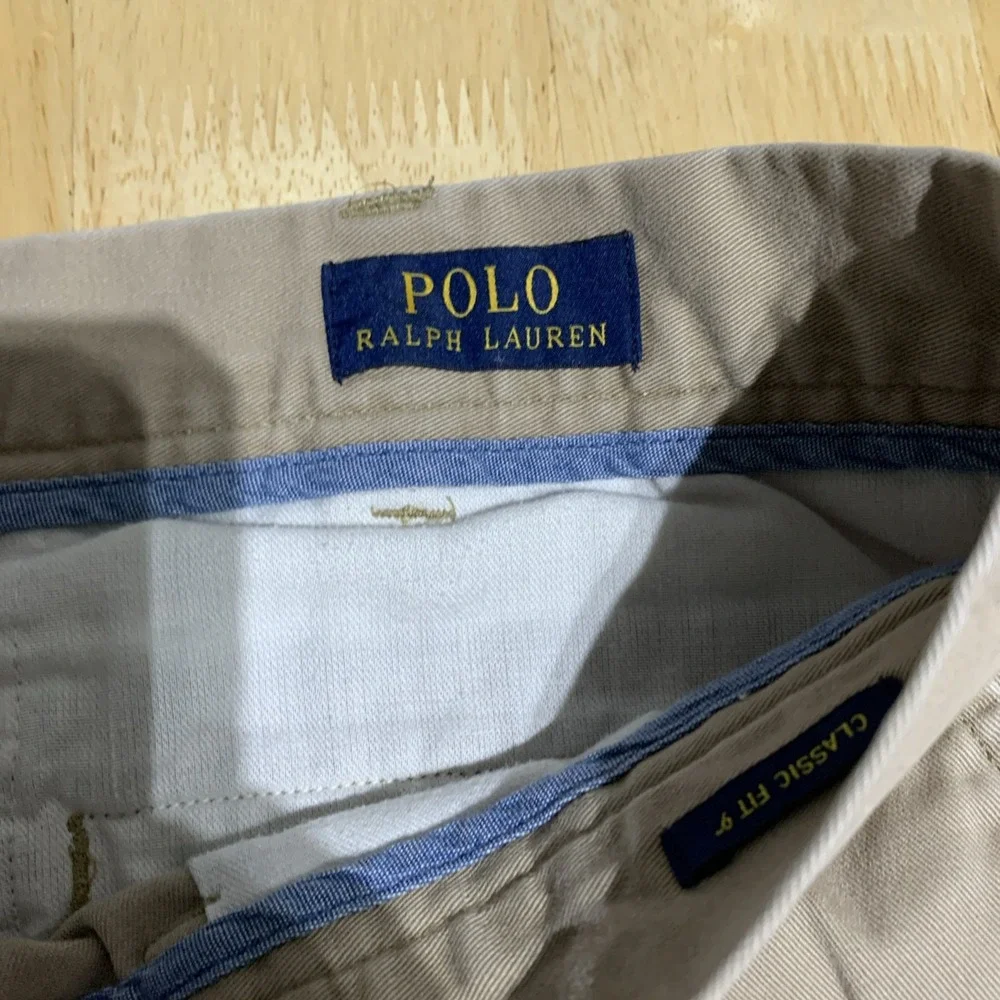 Polo Ralph Lauren Shorts Mens 36 Tan Khaki Flat Front Chino Classic Fit‎ 9